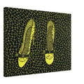 Yayoi Kusama canvas print — Shoes (3) turns a footwear object into an image about shape, balance and individuality, 45x60 cm / 18x24″