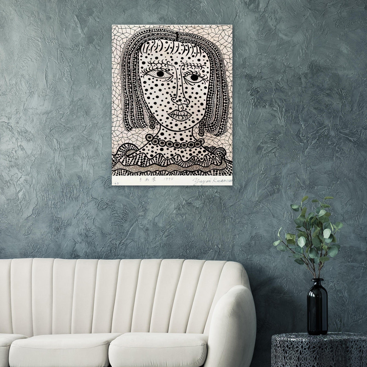 Yayoi Kusama poster — A self-portrait by Kusama is more than a likeness; it opens a question about how the artist chooses to be seen