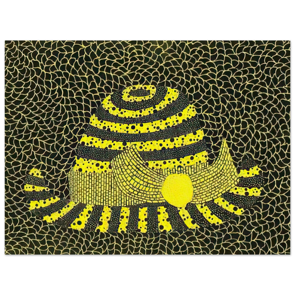 Yayoi Kusama poster — Hat (3) turns an everyday hat into a subject for playful observation, 15x20 cm / 6x8″