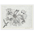 Yayoi Kusama framed print — Flower (A–B) places two designated botanical variations together in a single listing, white frame, 30x40 cm / 12x16″