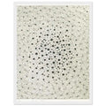 Yayoi Kusama framed print — Instead of showing a whole bouquet, Pistils and Stamens focuses attention on the reproductive structures at the heart of a flower, white frame, 30x40 cm / 12x16″