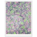 Yayoi Kusama framed print — The title evokes a road bordered or transformed by blossoms, bringing a sense of place into Kusama’s botanical imagination, white frame, 30x40 cm / 12x16″
