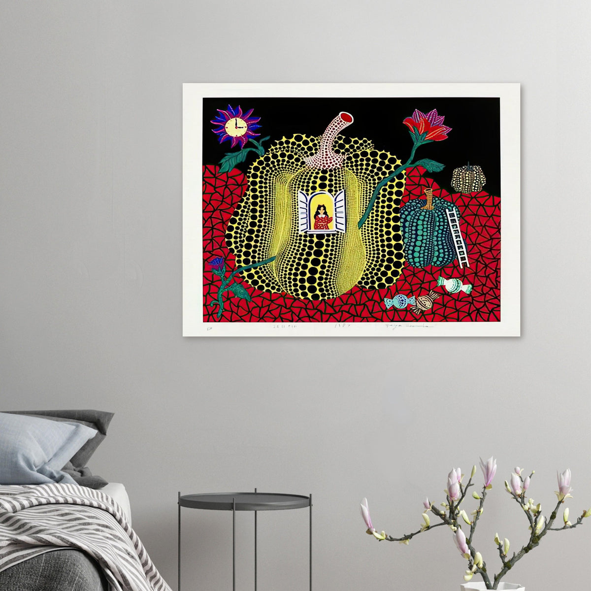 Yayoi Kusama poster — Hello (Image 2) is presented here as a poster based on Yayoi Kusama’s artwork