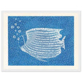 Yayoi Kusama framed print — Fish (2) gives the fish’s streamlined body and sense of underwater movement a graphic role, white frame, 30x40 cm / 12x16″