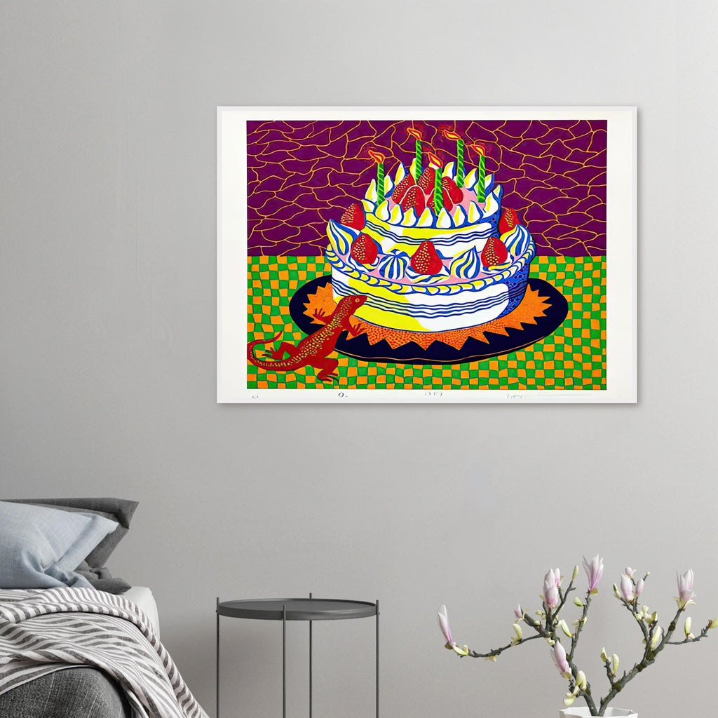 Yayoi Kusama framed print — Night introduces a quieter, open-ended atmosphere into a body of work often associated with highly charged repetition