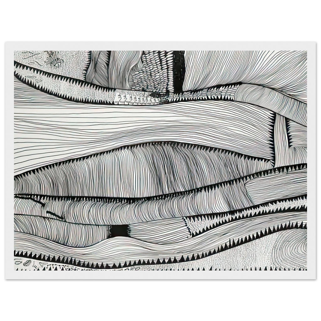 Yayoi Kusama framed print — Waves at Daybreak depicts the sea through the evocative meeting of moving water and the first light of morning, white frame, 30x40 cm / 12x16″
