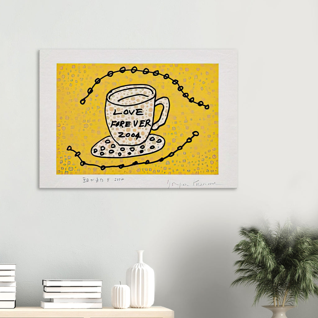 Yayoi Kusama canvas print — Morning Is Here (B) joins a series of compact 2004 prints in which the beginning of the day becomes a subject for personal symbols and tightly controlled graphic