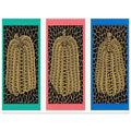 Yayoi Kusama poster — Pumpkins [Kusama 146] shifts the emphasis from a single gourd to a plural subject, 15x20 cm / 6x8″