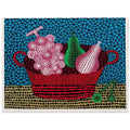 Yayoi Kusama poster — Panier de Fruits II from Amour pour Toujours turns a basket of fruit into a lively decorative still life, 15x20 cm / 6x8″
