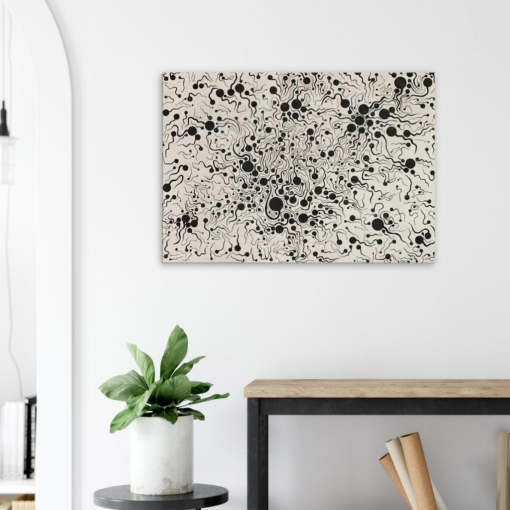 Yayoi Kusama canvas print — River at Sunrise brings a moment of natural transition into Kusama’s printmaking imagery