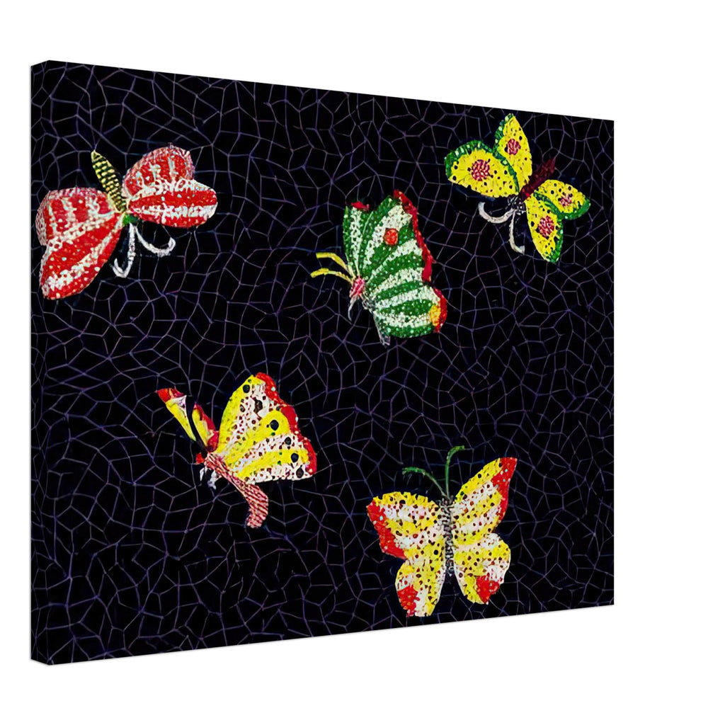 Yayoi Kusama canvas print — Butterfly [Kusama 82] by Yayoi Kusama takes the lightness of a butterfly and gives it graphic intensity through pattern, 45x60 cm / 18x24″