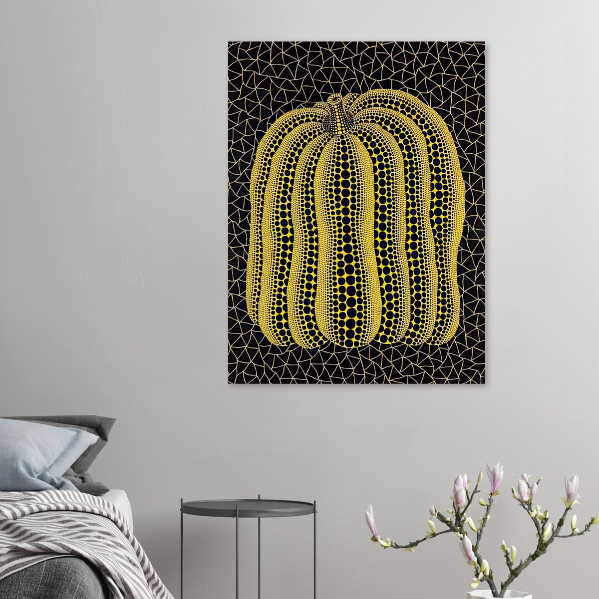 Yayoi Kusama poster — Pumpkin (T) belongs to the family of distinctly coded pumpkin works through which Kusama revisits her favorite plant