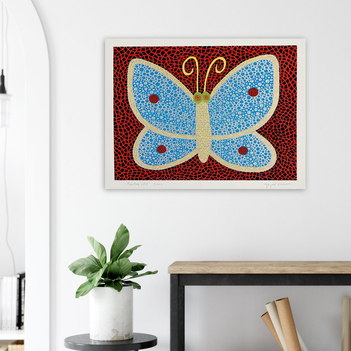 Yayoi Kusama poster — Papillon II from Amour pour Toujours explores the butterfly as a symbol of delicacy and transformation