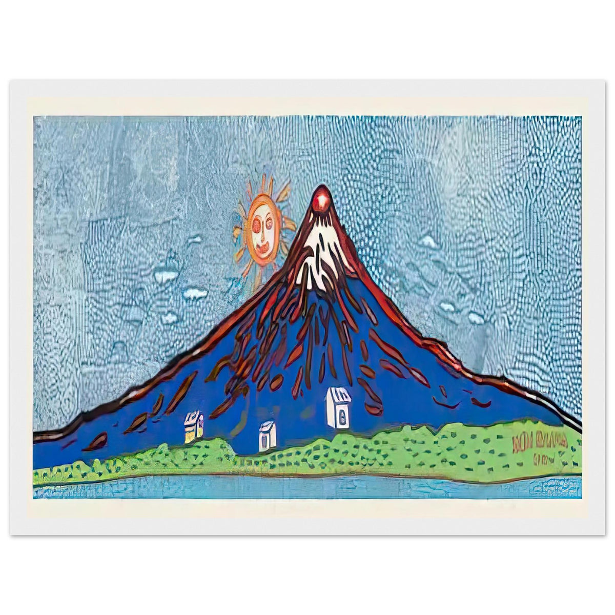Yayoi Kusama framed print — Mt, white frame, 30x40 cm / 12x16″