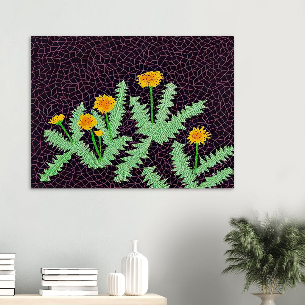 Yayoi Kusama poster — Dandelions [Kusama 85] approaches a common meadow flower as a subject worth close observation