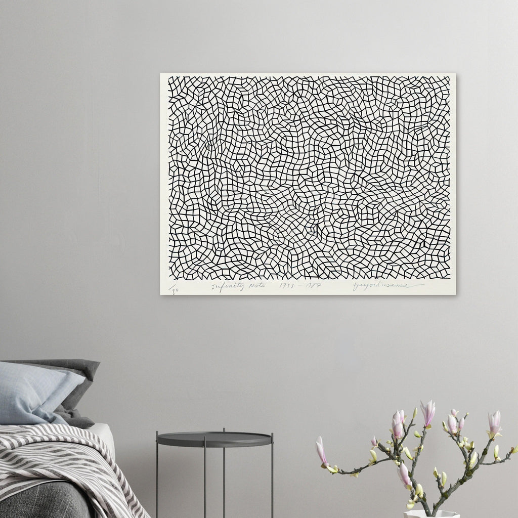 Yayoi Kusama poster — Infinity Nets [Kusama 48] explores Kusama’s Infinity Net as a field built from countless repeated marks
