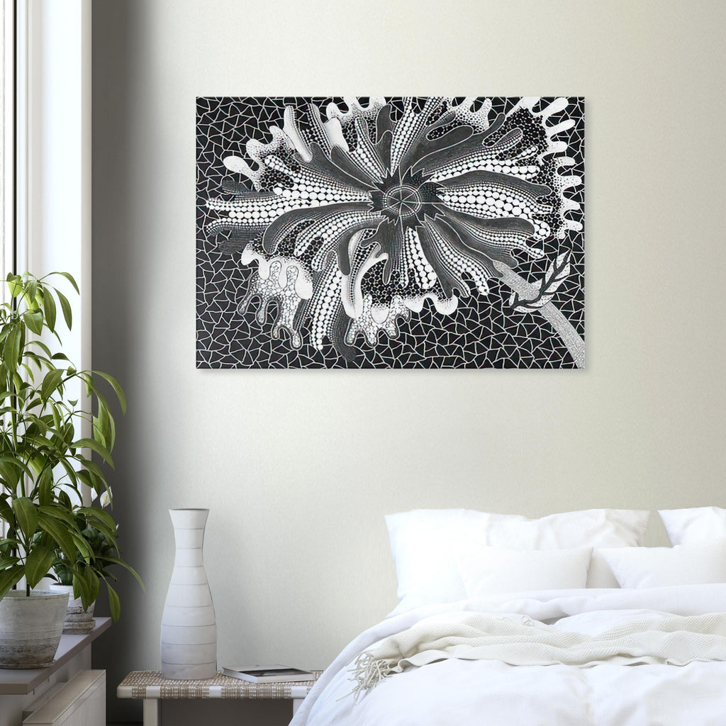 Yayoi Kusama canvas print — Flower (XL) treats a single flowering motif as a complete visual world