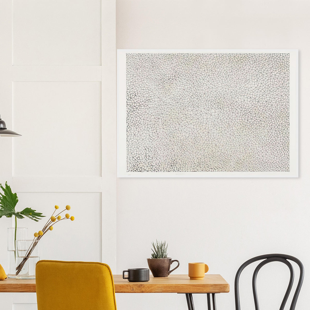 Yayoi Kusama framed print — Infinity Nets (Image 3) explores Kusama’s Infinity Net as a field built from countless repeated marks