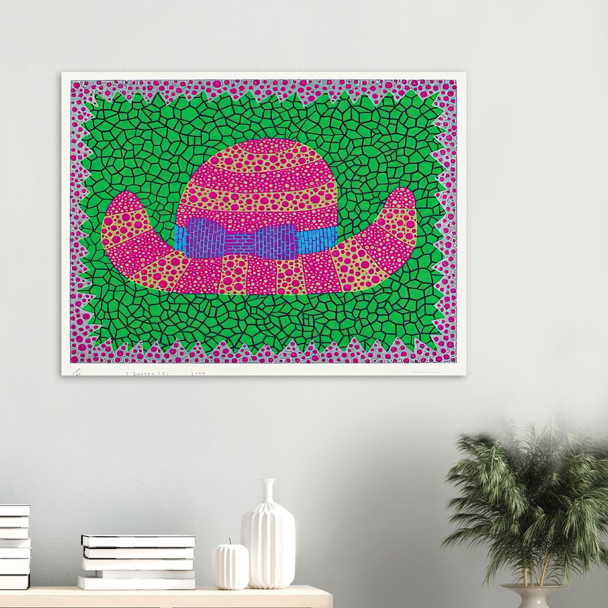 Yayoi Kusama poster — Hat II turns an everyday hat into a subject for playful observation