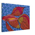 Yayoi Kusama canvas print — Goldfish shifts Kusama’s attention from land-based motifs to an aquatic creature whose graceful outline invites a playful graphic treatment, 45x60 cm / 18x24″