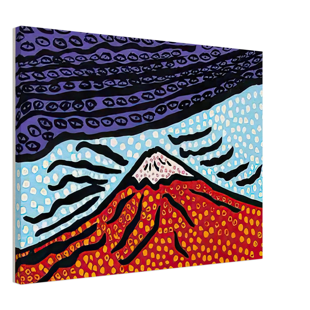 Yayoi Kusama canvas print — Mt. Fuji Is the Home of My Heart presents Japan’s most recognizable mountain as a subject of personal belonging rather than simple, 45x60 cm / 18x24″