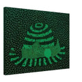 Yayoi Kusama canvas print — Hat (Green) presents a familiar accessory as an exercise in changing color and graphic character, 45x60 cm / 18x24″