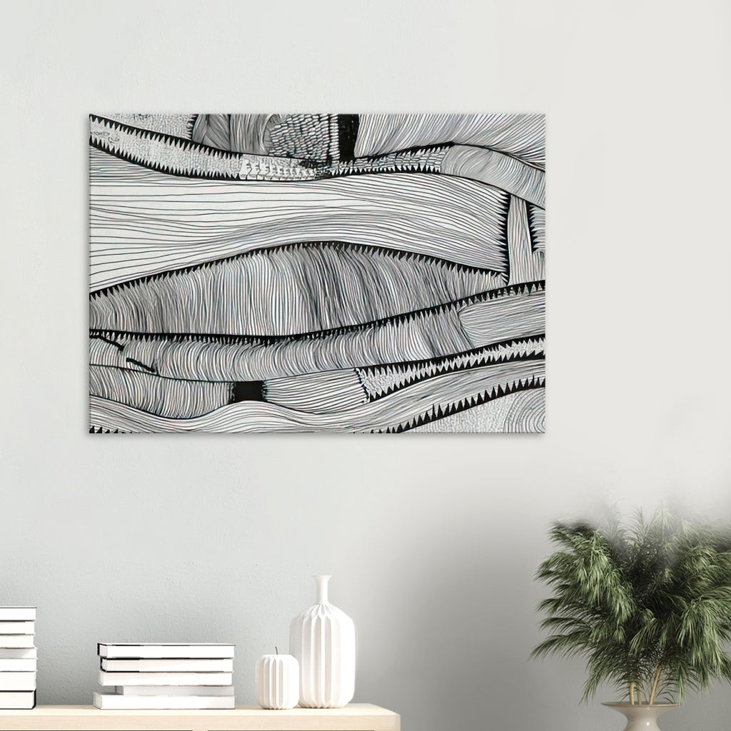 Yayoi Kusama canvas print — Waves at Daybreak depicts the sea through the evocative meeting of moving water and the first light of morning