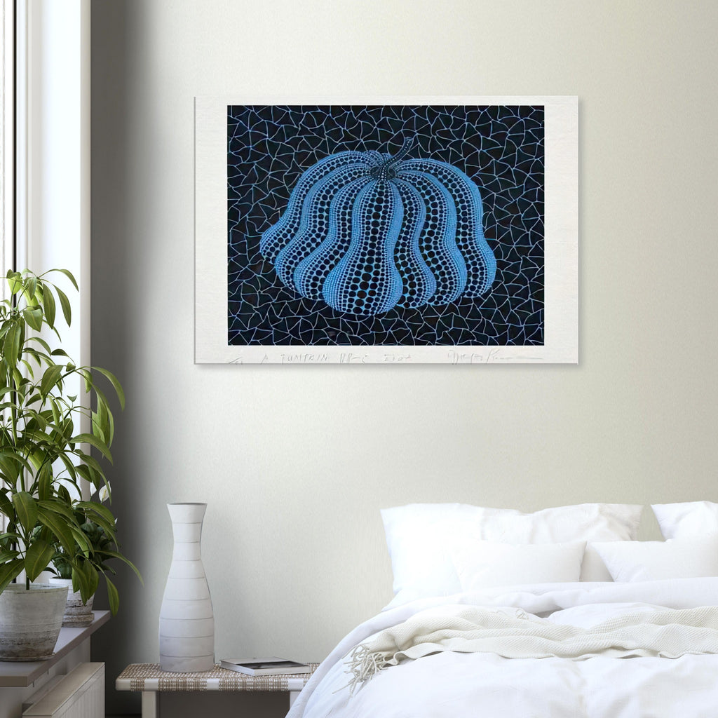 Yayoi Kusama canvas print — Pumpkin (BB-C) [Kusama 330] revisits Kusama’s best-known vegetable through the relationship between its distinctive form and repeating ornament