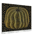 Yayoi Kusama canvas print — Pumpkin places the rounded gourd at the center of Kusama’s visual imagination, treating a humble vegetable as an individual character, 45x60 cm / 18x24″