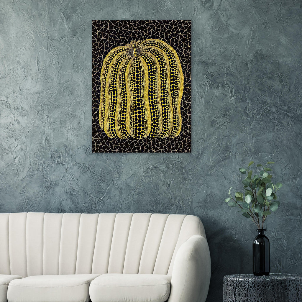 Yayoi Kusama poster — Pumpkin (T) belongs to the family of distinctly coded pumpkin works through which Kusama revisits her favorite plant