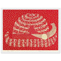 Yayoi Kusama framed print — Hat (Red) presents a familiar accessory as an exercise in changing color and graphic character, white frame, 30x40 cm / 12x16″