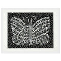 Yayoi Kusama framed print — Butterfly [Kusama 18] by Yayoi Kusama takes the lightness of a butterfly and gives it graphic intensity through pattern, white frame, 30x40 cm / 12x16″
