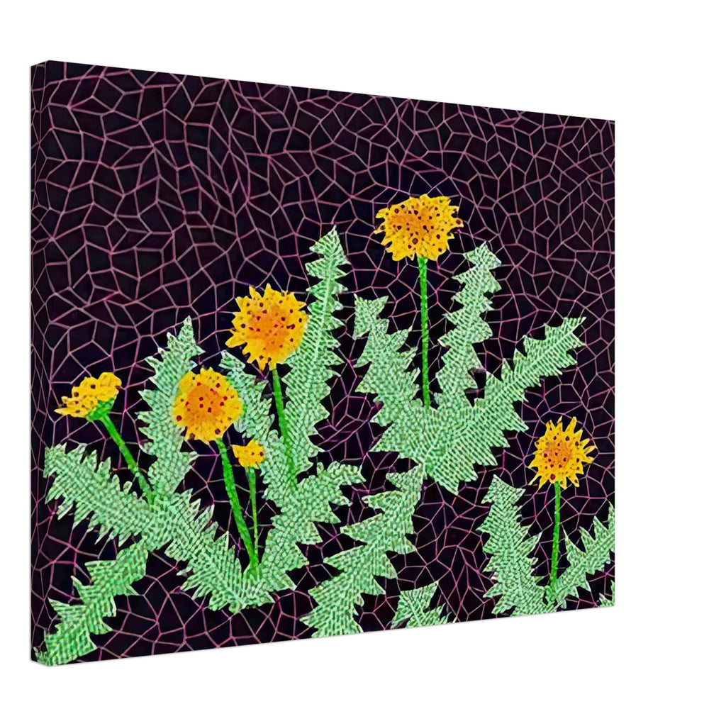 Yayoi Kusama canvas print — Dandelions [Kusama 85] approaches a common meadow flower as a subject worth close observation, 45x60 cm / 18x24″