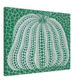 Yayoi Kusama canvas print — Pumpkin Green presents Kusama’s familiar pumpkin through an explicitly green variation, 45x60 cm / 18x24″