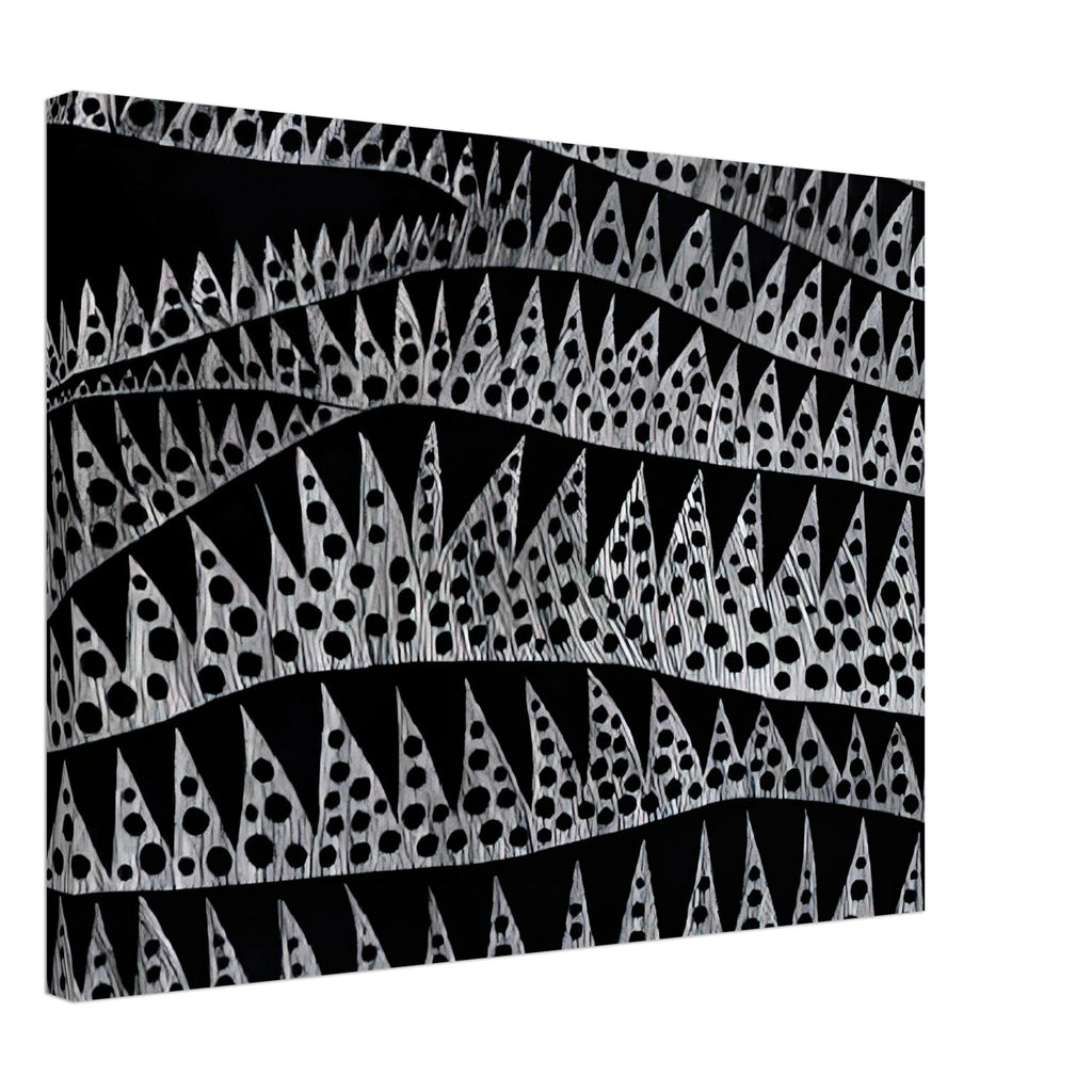 Yayoi Kusama canvas print — Waves (TWXZO) approaches the motion of water as a patterned, repeating event, 45x60 cm / 18x24″