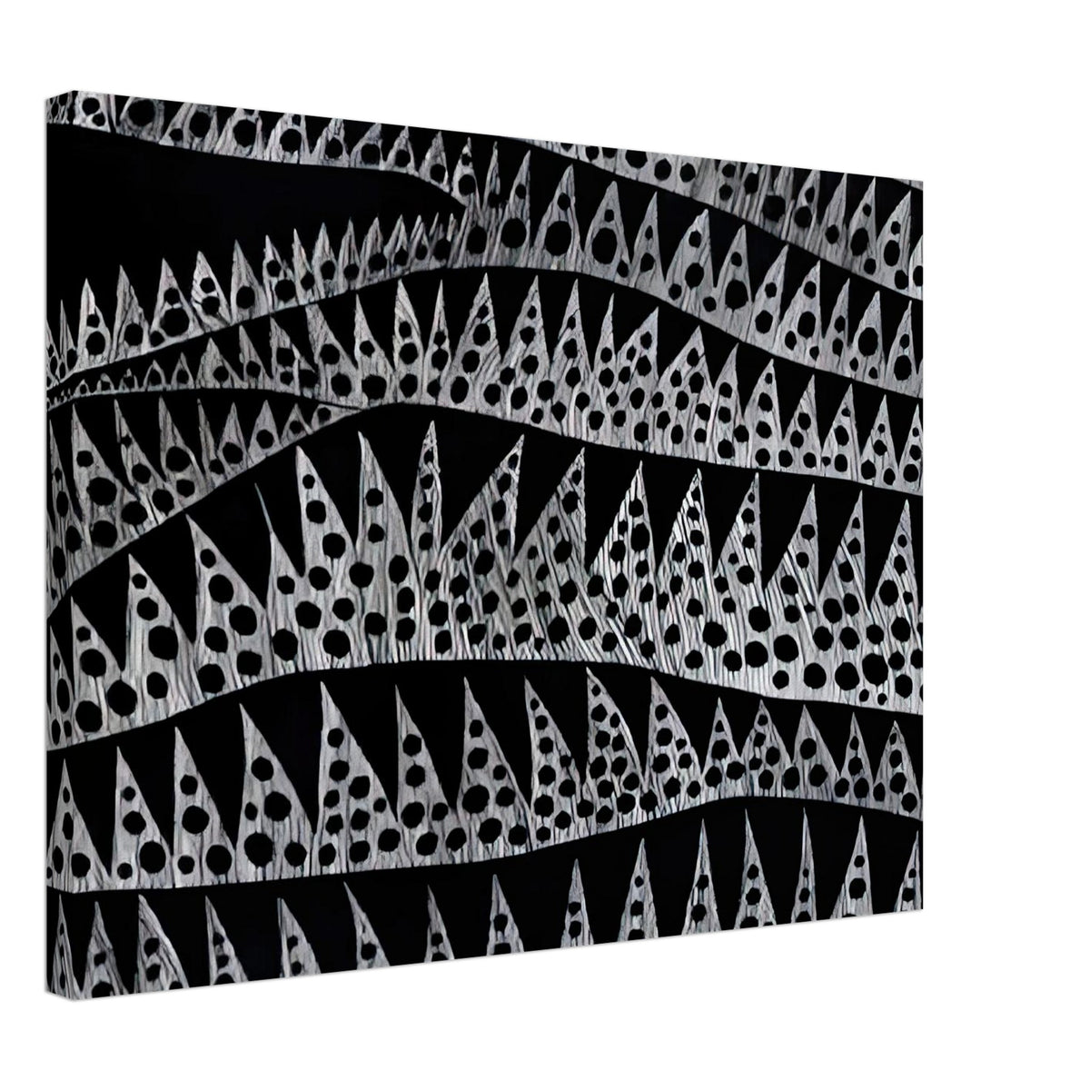Yayoi Kusama canvas print — Waves (TWXZO) approaches the motion of water as a patterned, repeating event, 45x60 cm / 18x24″