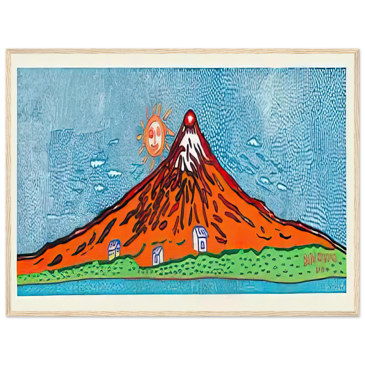 Yayoi Kusama framed print — Mt, wood frame, 60x80 cm / 24x32″