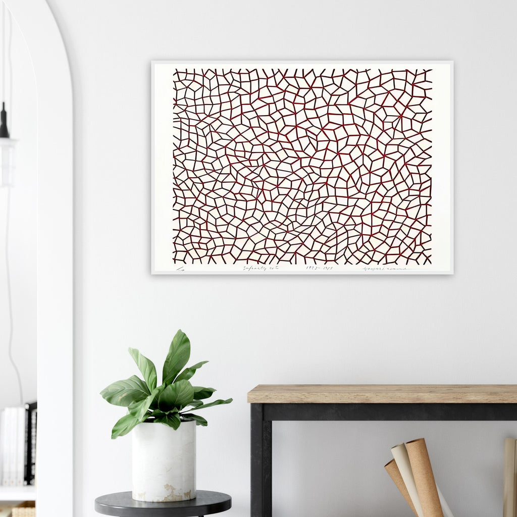 Yayoi Kusama framed print — Infinity Nets [Kusama 76] explores Kusama’s Infinity Net as a field built from countless repeated marks