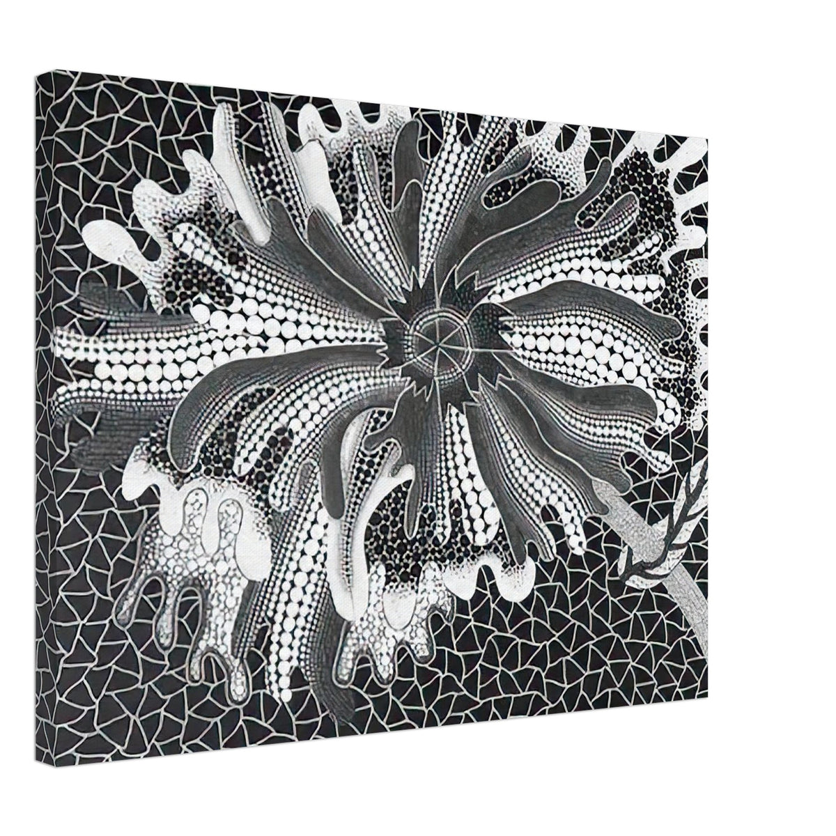Yayoi Kusama canvas print — Flower (XL) treats a single flowering motif as a complete visual world, 45x60 cm / 18x24″