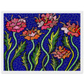 Yayoi Kusama framed print — Summer Flowers brings a seasonal specificity to Kusama’s botanical imagery, suggesting a moment of warmth and vigorous bloom, white frame, 30x40 cm / 12x16″