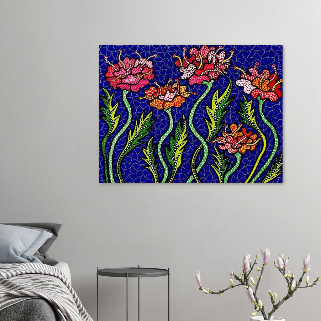 Yayoi Kusama poster — Summer Flowers brings a seasonal specificity to Kusama’s botanical imagery, suggesting a moment of warmth and vigorous bloom