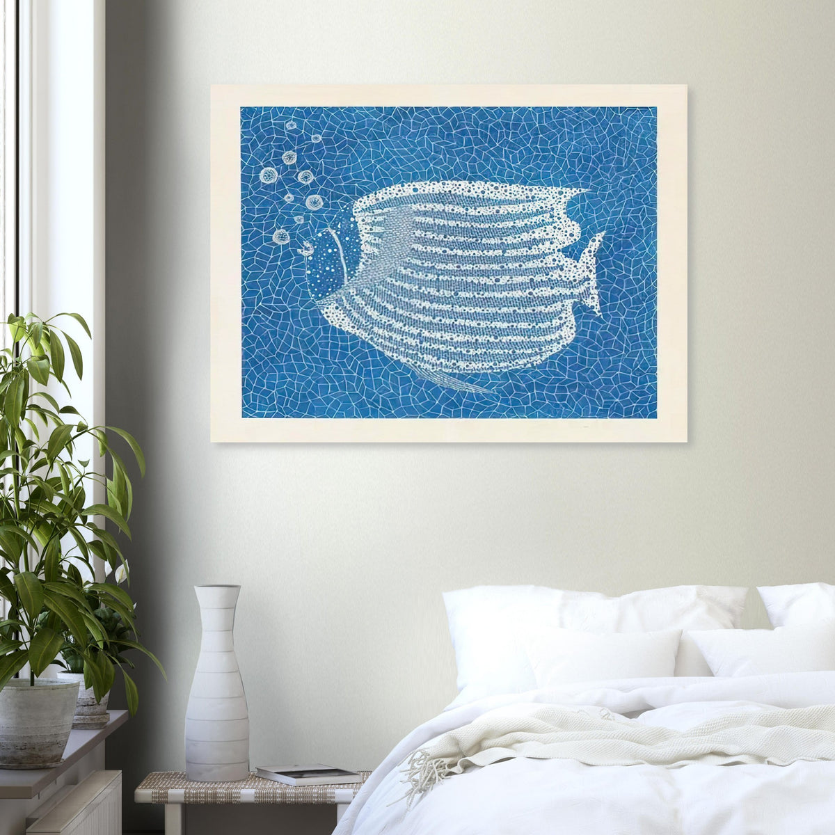 Yayoi Kusama poster — Fish (2) gives the fish’s streamlined body and sense of underwater movement a graphic role