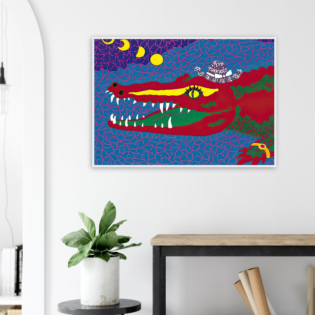 Yayoi Kusama framed print — Lunar Eclipse draws on a celestial event in which one form interrupts another, creating an image of concealment and change