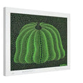 Yayoi Kusama canvas print — Pumpkin 2000 (Green) uses a green treatment to reinterpret one of Kusama’s most affectionate subjects, 45x60 cm / 18x24″