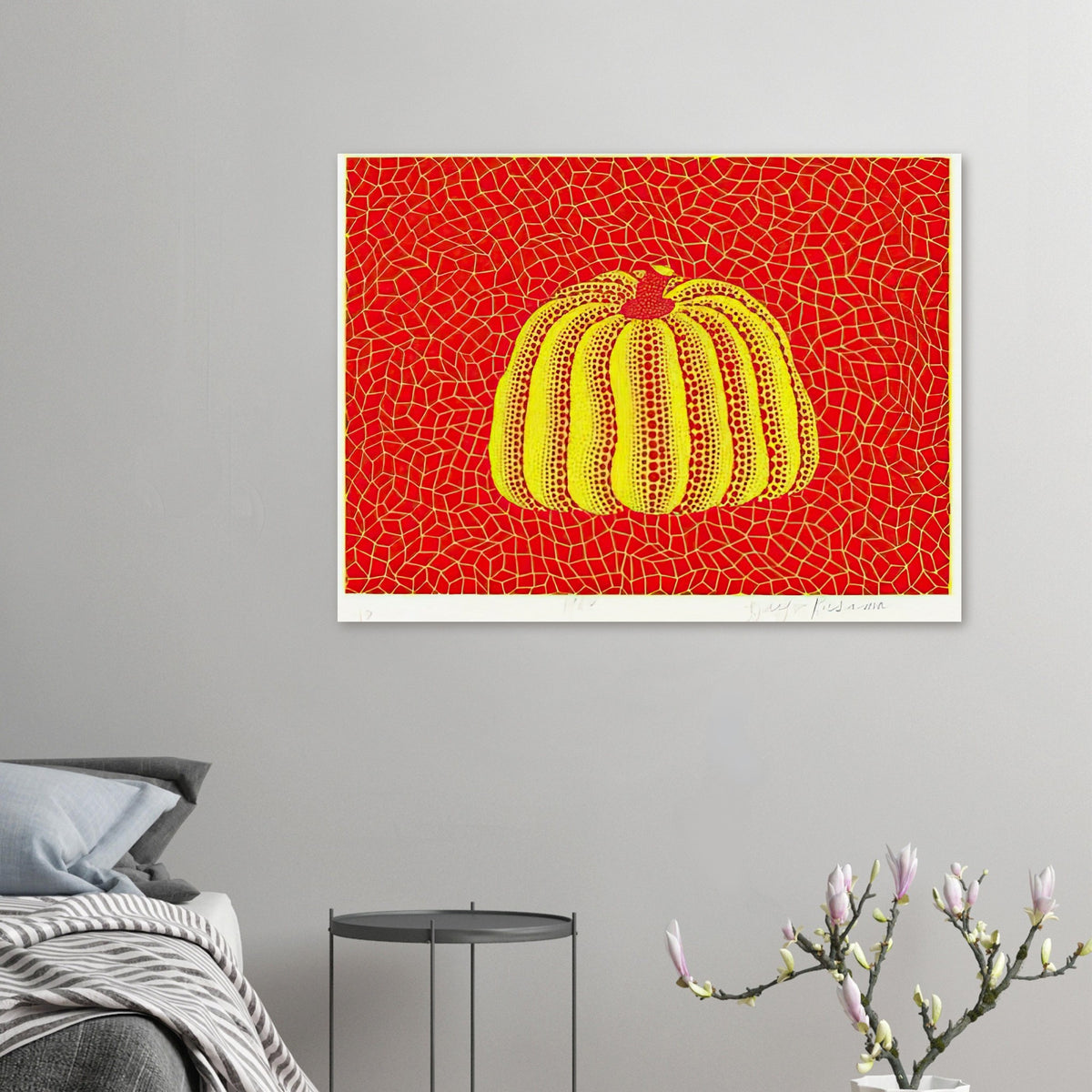 Yayoi Kusama poster — Pumpkin Orange presents Kusama’s familiar pumpkin through an explicitly orange variation