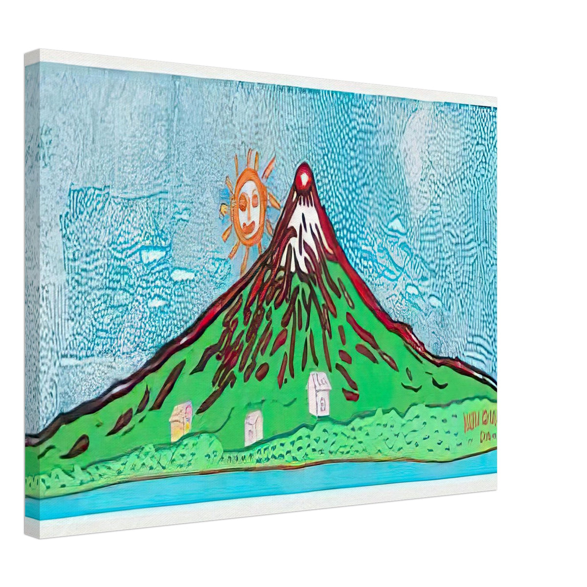 Yayoi Kusama canvas print — Mt. Fuji in Seven Colours: All About Mt. Fuji That I Have Loved My Whole Life is, 45x60 cm / 18x24″