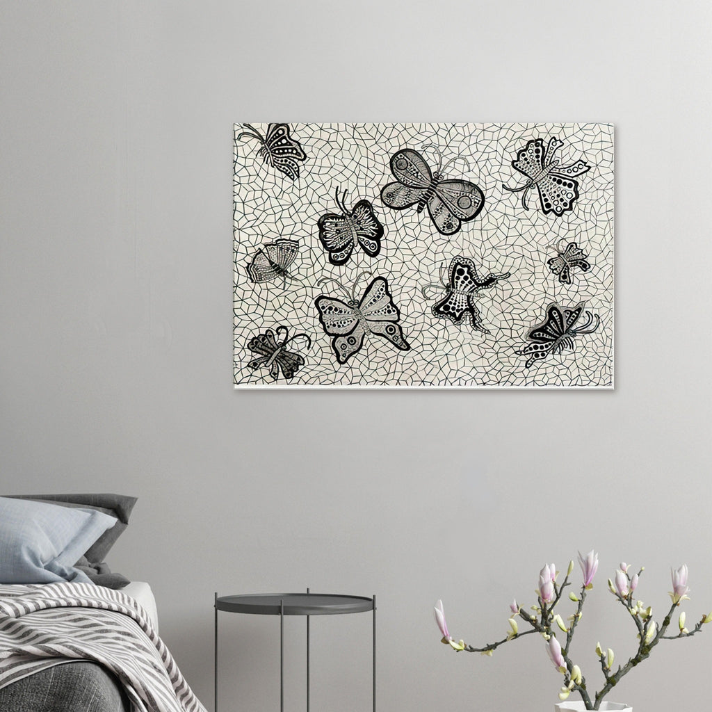 Yayoi Kusama canvas print — Butterflies draws on the delicate symmetry and movement of a familiar insect, a recurring subject in Kusama’s printmaking