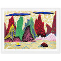 Yayoi Kusama framed print — Yangtze River identifies one of Asia’s great waterways, bringing a geographical and atmospheric subject into Kusama’s oeuvre, white frame, 30x40 cm / 12x16″