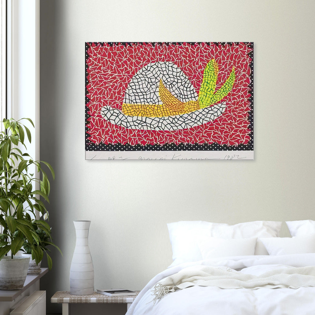 Yayoi Kusama canvas print — Hat (4) turns an everyday hat into a subject for playful observation