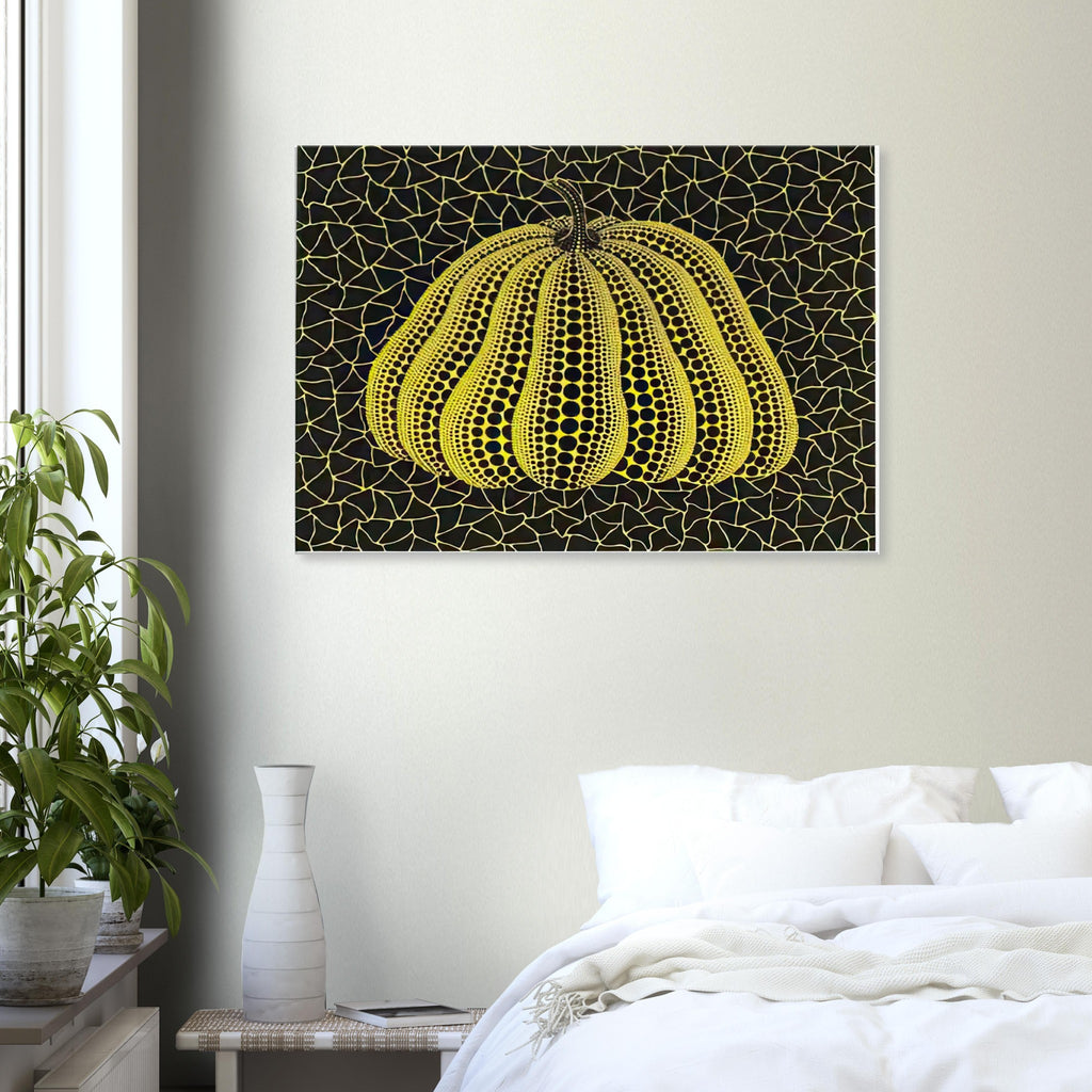 Yayoi Kusama canvas print — Pumpkin (YB-D) is one precisely named variation on Yayoi Kusama’s iconic pumpkin theme